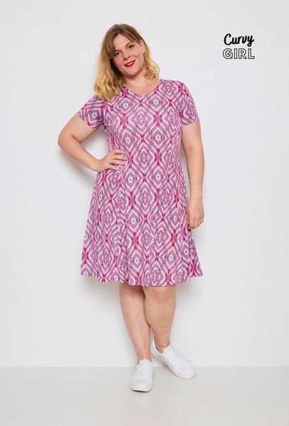 Picture of CURVY GIRL DRESS WITH RUFFLE SLEEVE